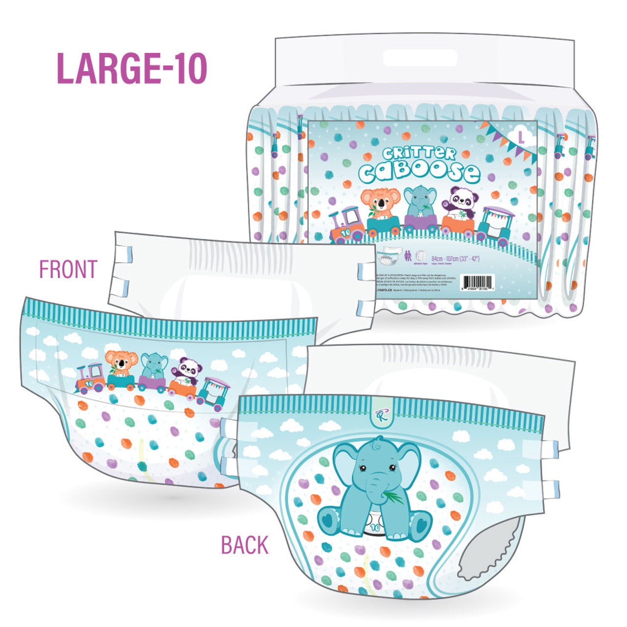 Critter Caboose Adult Diapers