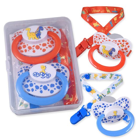 Dinosaur Pacifier and Clip 2 Pack